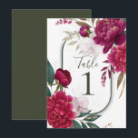 Berry Bloom Garden Floral Glam Wedding  Invitation<br><div class="desc">Table Numbers. look for matching items in my store.</div>