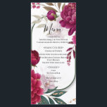 Berry Bloom Garden Floral Glam Wedding  Menu<br><div class="desc">Menu. Matching items in this design are available.</div>