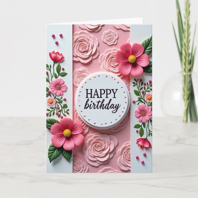 Berry Blossom Birthday Card (Front)