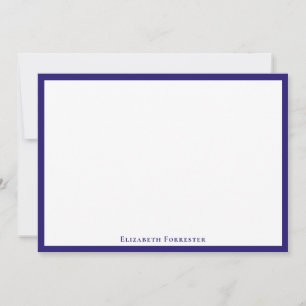 Berry Blue Elegant Modern Flat Note Card