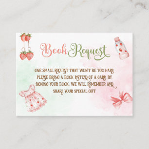 Berry Boho Girl Baby Shower Books For Baby Enclosure Card