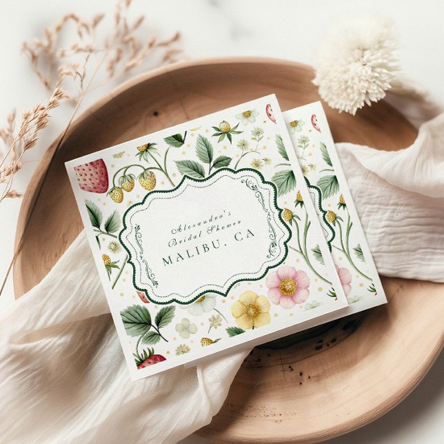 Berry Botanical Charm Bridal Shower Napkin (Creator Uploaded)