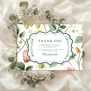 Berry Botanical Charm Bridal Shower Thank You Card
