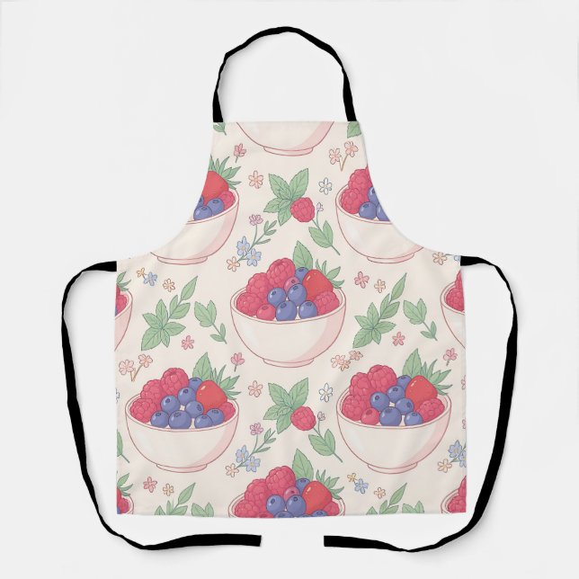 Berry Bowl Pattern Pastel Apron (Front)