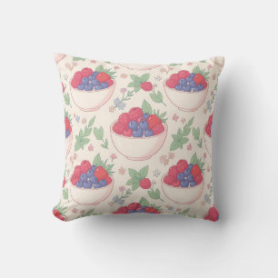 Berry Bowl Pattern Pastel Cushion