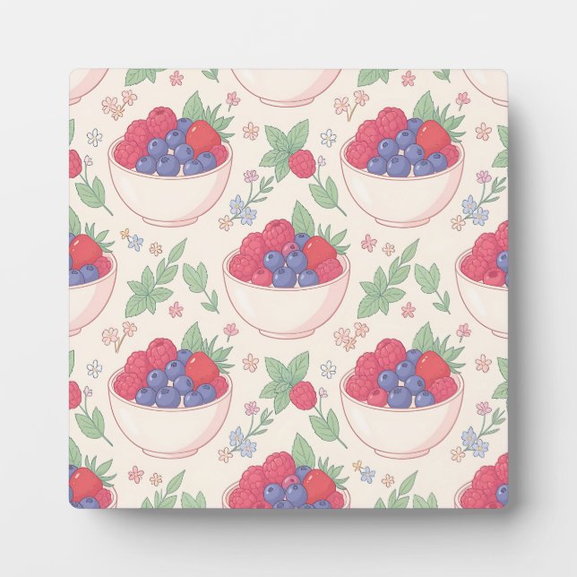 Berry Bowl Pattern Pastel Plaque (Front)