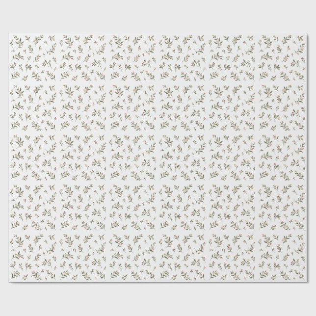 Berry Branches Botanical Gift Wrap (Flat)