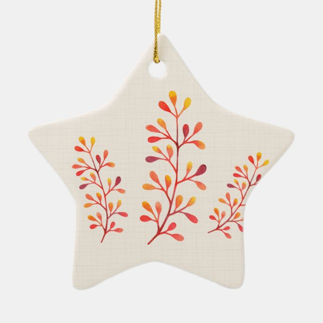 Berry Branches Ceramic Tree Decoration (Front)
