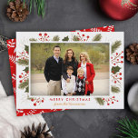 Berry Branches Frame | Modern Christmas Photo Flat Holiday Card<br><div class="desc">Berry Branches Frame | Modern Christmas Photo Flat Card.
(1) For further customisation,  please click the "customise further" link and use our design tool to modify this template. 
(2) If you prefer Thicker papers / Matte Finish,  you may consider to choose the Matte Paper Type.</div>