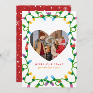 Berry Branches Frame Modern Christmas Photo Holiday Card