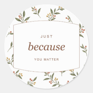 Berry Branches Just Because Round Stickers