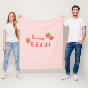 berry brave childhood cancer sick ill kids cute fleece blanket