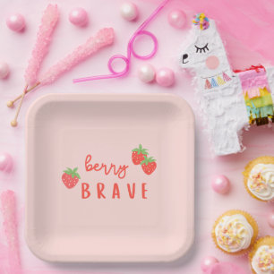 berry brave childhood cancer sick ill kids cute paper plate