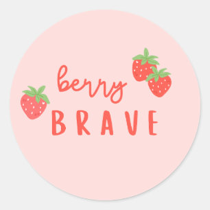 berry brave childhood cancer sick kids cute classic round sticker