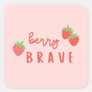 berry brave childhood cancer sick kids cute square sticker