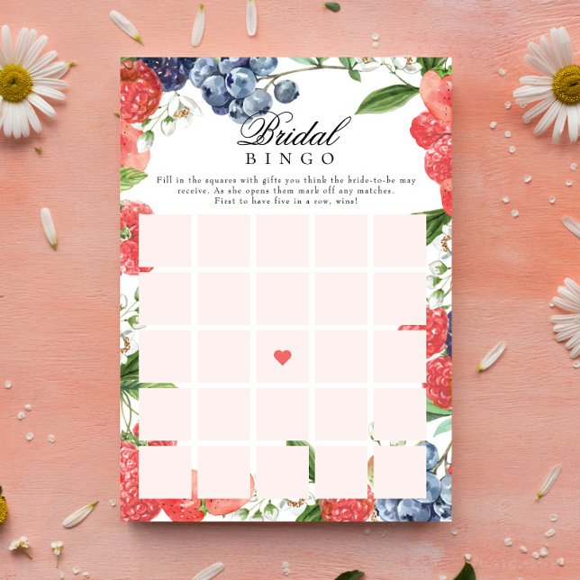 Berry Bridal Shower Bridal Gift Bingo Game Invitation (Creator Uploaded)