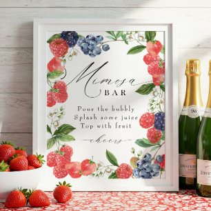 Berry Bridal Shower Mimosa Bar Station Sign