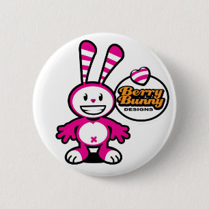 Berry Bunny Smile 6 Cm Round Badge