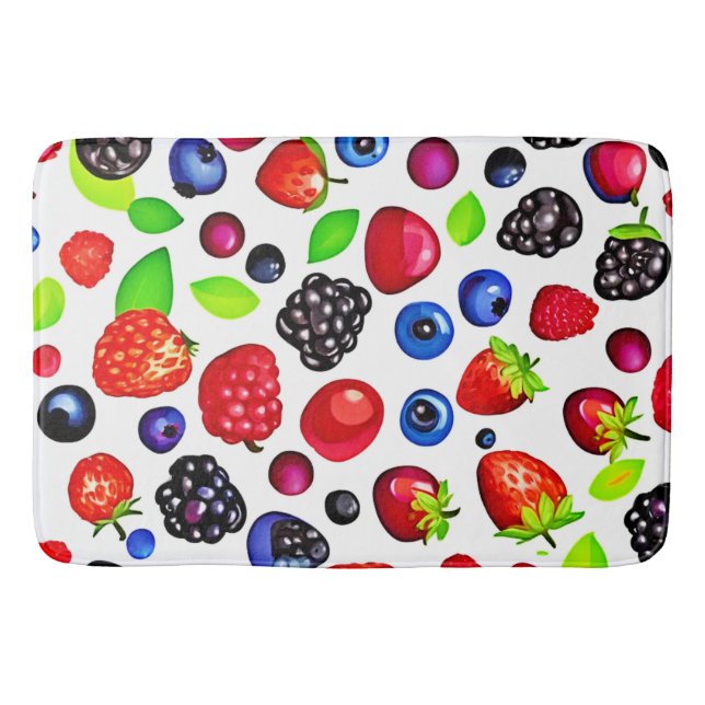 Berry Burst: Fruity Pattern Bath Mat (Front)
