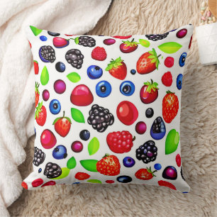 Berry Burst: Fruity Pattern Cushion