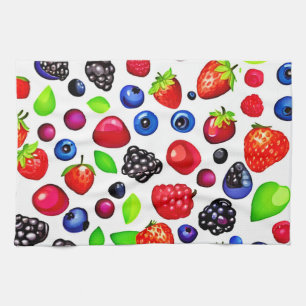 Berry Burst: Fruity Pattern Tea Towel