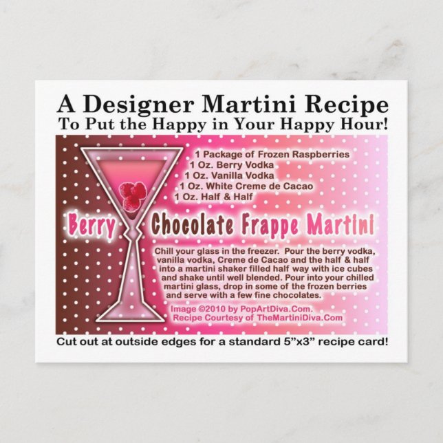 Berry Chocolate Frappe Martini Recipe Postcard (Front)