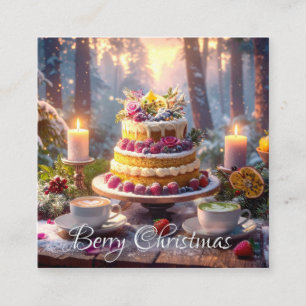 BERRY CHRISTMAS Flat Note Card