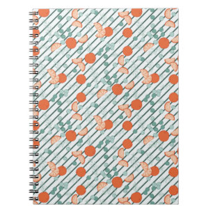 Berry Citrus - Dark Green Stripes Notebook