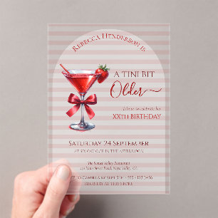 Berry cocktail A tini bit Older, cocktail birthday Acrylic Invitations
