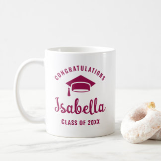 Berry Congratulations Graduation Cap Minimal Chic Coffee Mug