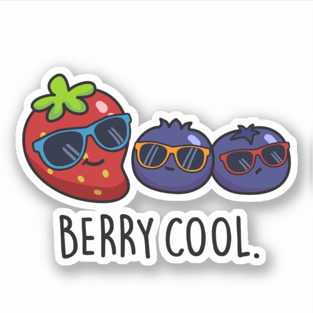 Berry Cool Funny Strawberry Blueberry Pun  (Front)