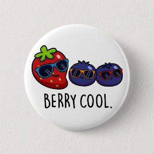 Berry Cool Funny Strawberry Blueberry Pun  6 Cm Round Badge