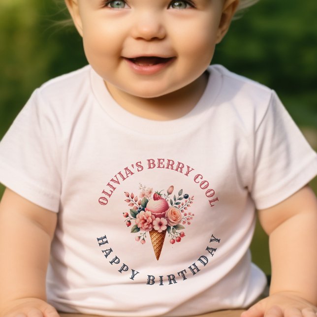 Berry Cool Happy Birthday Ice Cream Party Toddler T-Shirt (Creator Uploaded)