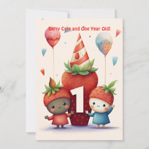 Berry Cute 1st Anniversary Birthday Card