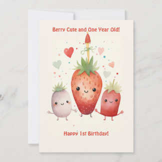 Berry Cute 1st Anniversary Birthday Card