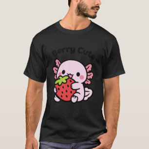 Berry Cute Axolotl Holding Strawberry Cute Kawaii T-Shirt