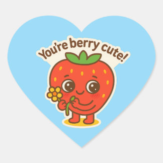 Berry cute Button Heart Sticker