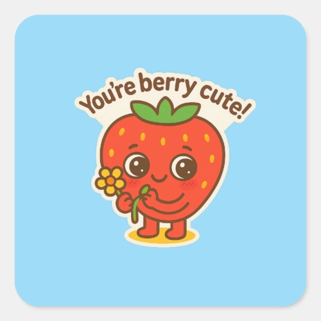 Berry cute Button Square Sticker (Front)