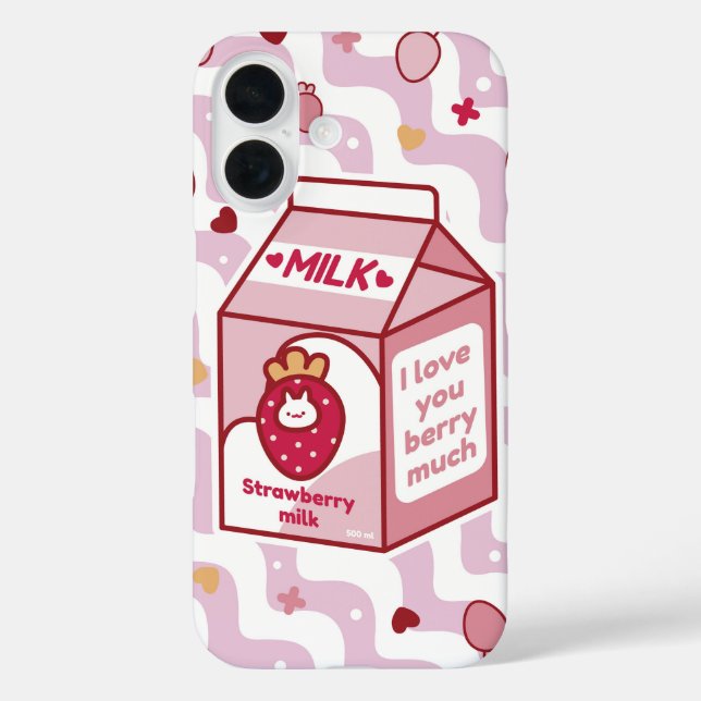 Berry Cute Strawberry Milk Case-Mate iPhone Case (Back)