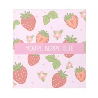 Berry Cute Strawberry Pink Notepad