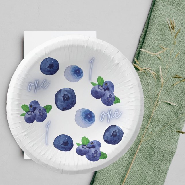 Berry First | 1st Birthday | Blueberry | Pattern Paper Plate (Creator Uploaded)