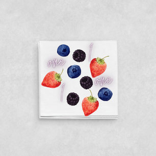 Berry First   1st Birthday   Mixed Berry   Pattern Napkin