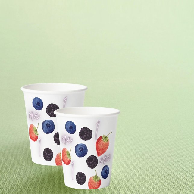 Berry First | 1st Birthday | Mixed Berry | Pattern Paper Cups (Creator Uploaded)