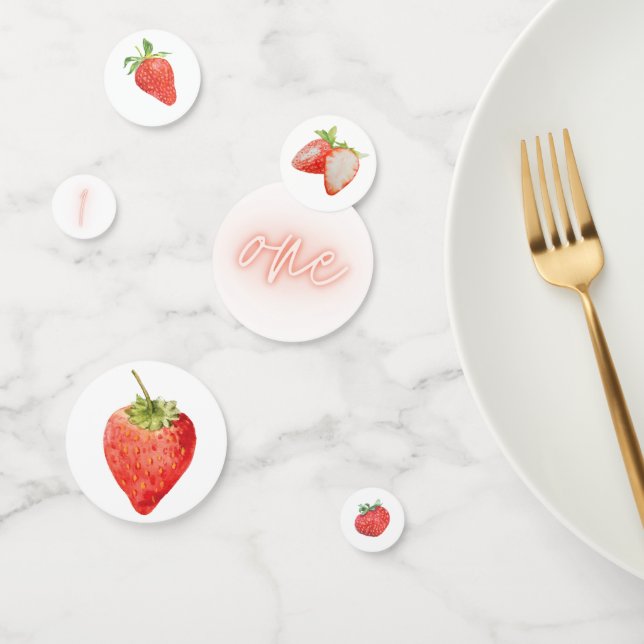 Berry First | 1st Birthday | Strawberry | Party Confetti (Group)