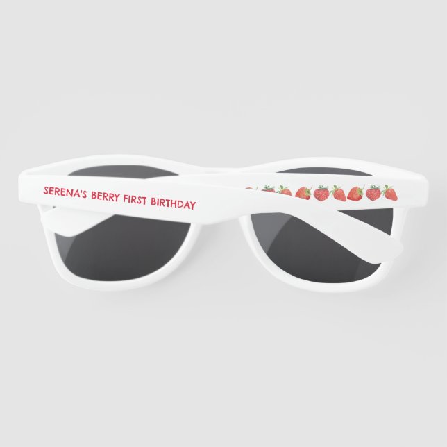 Berry First | 1st Birthday | Strawberry Party Sunglasses (Back)