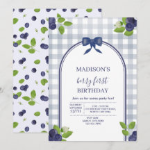 Berry First 1st One Birthday Blueberry Kids Plaid