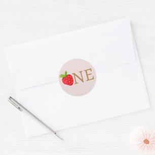 Berry First 1st Strawberry Birthday Classic Round Sticker