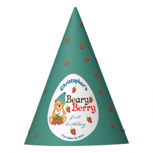 Berry First Beary First Birthday Strawberries Cub Party Hat