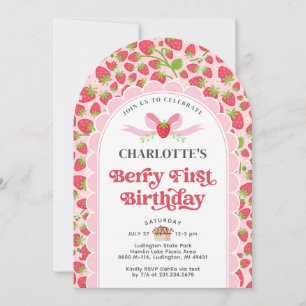 Berry First Birthday 1st Birthday Invitation