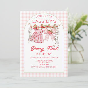 Berry First Birthday, 1st Birthday, Strawberry  Invitation